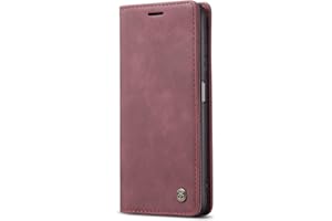 JMstore Funda Compatible con Xiaomi Redmi Note 10/Redmi Note 10S, Magnético Carcasa Funda Móvil Billetera Cuero Funda con Tapa Libro Caso Soporte Plegable (Rojo)
