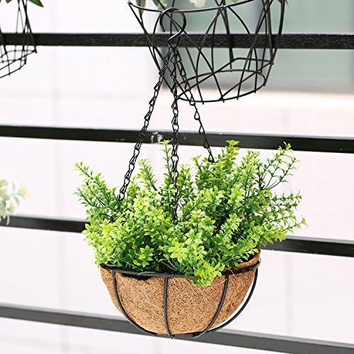LLPXCC Artificial flowers Creative home floral dining table living room modern simple European style decorative flowers round wall hanging flowers iron vases balconies large flower baskets green plants