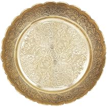 thumbnail image 2 of Pure Brass Puja Aarti Thali With Om Symbol And Gayatri Mantra Bronze 2 of 13