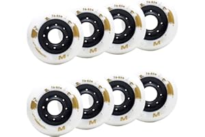 JHKJ Skate 72mm 76mm 80mm 85A PU Speed Inline Outdoor Roller Roller Rolling Wheels (Pack de 8 Routes) pour Speed Skate Scooter Roues de Remplacement pour Le Patinage
