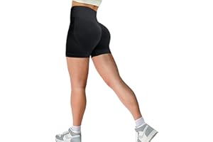 HIALTODAY Kurze Sporthose Sport Gym Shorts Damen, Push Up Kurze Hose Damen Scrunch Butt Leggings Shorts Seamless Blickdicht Booty Laufhose Radlerhose für Fitness Yoga Training