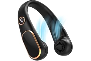 Koonie Tragbarer Hals-Ventilator, Hands Free Neck Fan, Batteriebetriebener Persönlicher USB-Betriebener Ventilator, 5 Geschwindigkeiten Nackenventilator, Handventilator mit Digitalanzeige