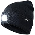 Oumeiou New Warm Bright LED Lighted Beanie Cap Unisex Rechargeable Headlamp Hat Multi-color