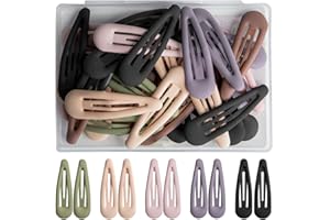 VYZUTR 30pcs Pinces à Cheveux Snap - 3cm BB Barrettes Cheveux en Métal - Foncé Morandi mat Barrette Antidérapantes Plusieurs Couleurs Unie pour Accessoires Femme Fille Enfant
