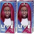 Schwarzkopf LIVE Ultra Brights Or Pastels, Vibrant Semi-permanent Pink Hair Dye, Lasts Up to 15 Washes, Raspberry Rebel 091 (Pack of 2)
