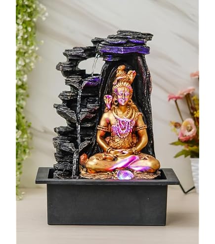 置物 Water Fountain Shiva Ji Statue Lord Shiva Ji Water Fountain with Led Light WATER FOUNTAIN
