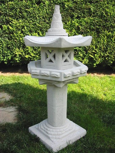 Vogelhaus auf Säule japanische Steinlaterne - 2