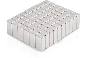 MAGXCENE 8x4x3mm Aimant néodyme Extra fort Aimants rectangulaires, Mini aimants Petits aimants Forts Bande magnétique pour réfrigérateur Tableau magnétique Tableau blanc aimants (8x4x3_60pcs)