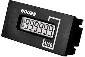 HonorMeet Digital AC/DC-Wartungsstundenzähler, LCD-Betriebsstundenzähler, Volt.AC 85V bis 250V / DC 60V bis 150V für Gas/Diesel-Rasenmäher Golfwagen Go-Kart-Scrubber-Elektroauto. (Normal)