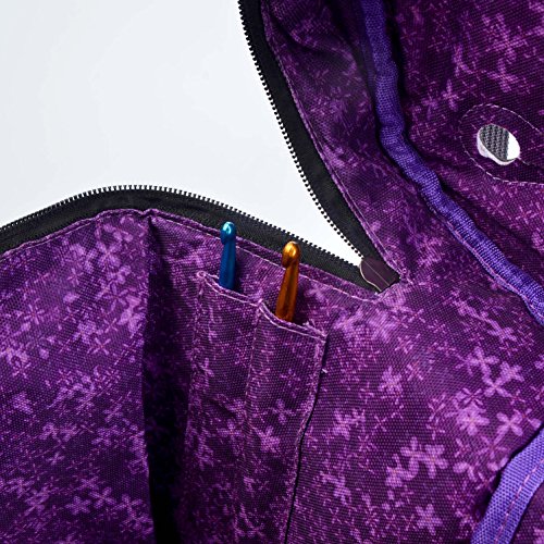 Große Premium Strick-Tasche – Garn Aufbewahrungsbeutel für die ultimative Verwahrung von Häkel- und Strickgarn, Häkelmuster und Haken, Häkelnadeln und Wolle – Großartiger Handarbeitsladen - 8