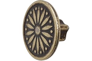 Decoranddecor Torero Round Antique Vintage Cabinet Knob 40mm Diameter Aluminium Alloy (Antique Brass, 1 Pack)
