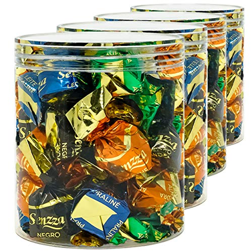 D' Luxy Pack 4 Botes de Polietileno Alimentario, 0,95 L (11x10 cm). Tarros con Tapa Transparente de Polietileno. Reciclables. 100% Libres de BPA