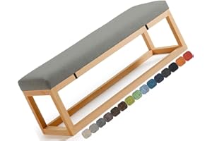 seokor Bench Cushion Kitchen, 2/3 Seater Sofa Lounge Garden Bench Pad, with Zipper Non Slip Removable Furniture Bench Seat Pad Outdoor Indoor Lounge Bench Cushion(D,130x35x5cm)