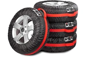 Lupex Shop Kit Copriruote Copertura 4 Ruote per Automobile Camion Auto Protezione Ruota di Scorta Universale Lavabile - Materiale in Panno Oxford con Custodia