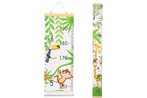 Beinou Tabla de altura de pared Tabla de crecimiento para niños Regla de pared de madera 7.9 '' x 79 '' Lienzo Decoración de pared para bebés, niñas, niños, dormitorio infantil