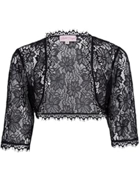 Belle Poque Damen Hochzeit Braut Brautjungfer 3/4 Ärmel Spitze Shrug Bolero BP319