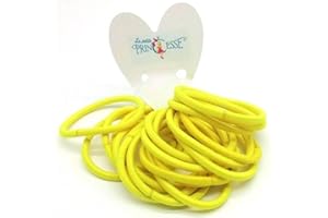 LA PETITE PRINCESSE Set of 36 Thick 4 mm Elastic Hair Ties, School Uniform Elastic Bands Ponytail Holders Hair Bands Hair Bobbles for Women Girls Hair Ties (Yellow)