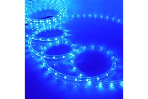 HEGEHE Striscia LED per esterni 6M, Corda LED da 36 LEDs/m, Tubo fluorescente per interni 220V, Tubo arcobaleno LED flessibile impermeabile IP65 con illuminazione a 360° [Blu]