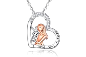 TANGPOET Cadena de ángel de la guarda de plata de ley 925 de alpaca, lama koala, piedra lunar, collar de elfo, flor, corazón, ángel, hada, colgante, mujer, girasol, cadena para mujeres, niñas, regalo