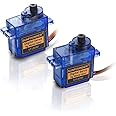 SunFounder 9g Metal Servo Gear RC Robot SF180M Digital Half Metal Semi-Metal Micro Servo Motor Helicopter Airplane Boat Robot Control 2pack