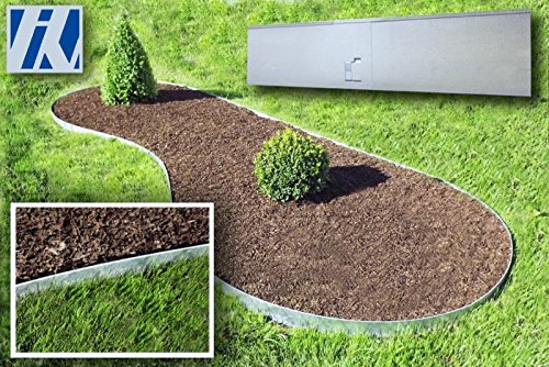 Rasenkante, Beeteinfassung und Wegbegrenzung Metall feuerverzinkt 120×13,5cm 5er Set (5,72m) - 5