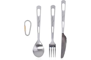 Boundless Voyage Cuchillo de Mesa de Titanio Cuchillo Tenedor Cuchara Spork Palillos Camping Cubiertos Set Uso en el hogar Viajes Mochilero Utensilios de Titanio