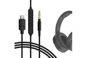 Geekria USB-C Digital to Audio Cable with Mic Compatible with Skullcandy Hesh Evo, Hesh ANC, Riff 2 Cable, Replacement Type-C Aux Audio Cord with Inline Microphone and Volume Control (4 ft/1.2 m)