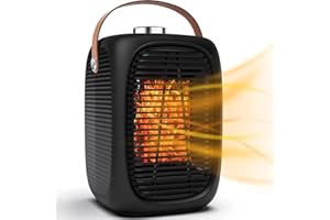 Dufuso - Stufetta elettrica silenziosa a basso consumo(800/1300W) con termoventilatore per soggiorno, ufficio, cameretta, stufa elettrica basso consumo