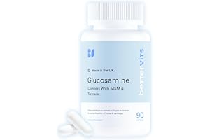 Bettervits Glucosamine Complex with MSM, Turmeric & Vitamin C | Glucosamine and Chondroitin High Strength | Joint Care Supplements for Men & Women | Supports Mobility & Flexibility - 90 Tablets