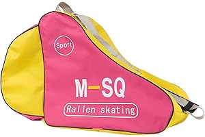 BRTNUP Bolsa de patinaje para niños, bolsa de patinaje sobre hielo unisex con correa ajustable para el hombro, bolsa triangular para zapatos, bolsa de transporte para patines en línea y casco, bolsa de