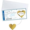 Scratch Card Reveal Surprise Personalised Boarding Pass Scratch Card with Envelope and Heart Scratch Card Stickers Where We Are Going on Holiday Travel Flight Ticket Boarding Pass Surprise Trip(Blue)