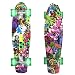 Produktbild AMDirect 55cm Mini Cruiser Skateboard Gemustertes Board mit stabilen Deck 4 PU-Rollen, Retro Cruiser Skateboard, ABEC-9 Kugellager