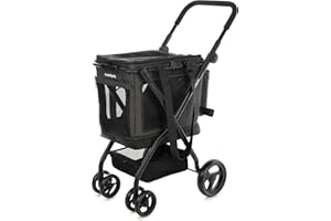 Carlett - Cube P | Carrito de Transporte 3 en 1 para Mascotas | Transportín + Ruedas | Freno de Seguridad | Tejido Impermeable | Combinable + Bolsa de Compra | Volcano