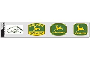 WinCraft John Deere Lot de 4 autocollants multi-usages Logo vintage 3 x 17 cm