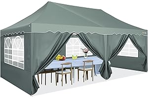 HOTEEL Carpa Plegable 3x6 Impermeable con 4 Paredes Carpas para Exteriores 3x6 Cenadores para Jardin para Camping, Fiestas, Exterior,con Bolsa con Ruedas Y 4 Bolsas De Arena,UV 50+
