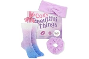 Lily England Cosy Self-Care Gift Set - Teenage Girl Gifts with Soft Fluffy Socks, Headband & Scrunchie - Christmas Gifts, Birthday & Fun Stocking Fillers for Teenage Girls & Tweens