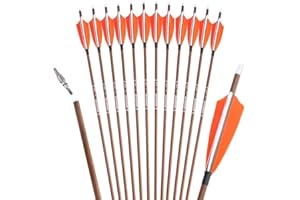 SHARROW 12P 32 Pollici 100% Freccia in Carbonio Puro Spine 340/400/500/600 Frecce da Tiro con L'Arco Freccia da Caccia Adulti con 4" Piuma Naturale Frecce per Arco Ricurvo Arco Composto