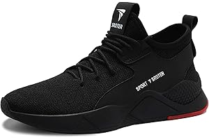 Black Safety Shoes Mens Safety Trainers Womens Steel Toe Cap Trainers Work Boots Lightweight Breathable Industrial Sneakers
