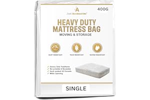 Just Accessories® 3ft Single Heavy Duty Mattress Bags For Storage Moving Removal Mattress Polythene Protector Cover 3’0’’ x 6’3’’ / 90 x 190cm / 35.5 x 75ins