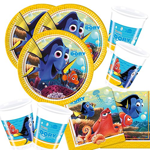 52-teiliges Party-Set Findet Dory - Findet Nemo 2 - Teller Becher Servietten für 16 Kinder