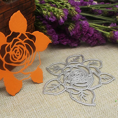 Amazingdeal365 Rose Metall Form Schablonen Schneiden DIY Dekor Sammelalbum Karten Buchzeichen Lesezeichen als Geschenk für Freunde Geburtstag Kinder,Kindergarten Hobby Schule Handarbeit Unterricht usw. Ein tolles Geschenk! - 6