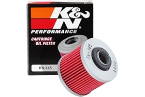 K&N Powersports Oil Filter - Cartridge 55x71mm compatible with Yamaha, Aprilia, Jawa, Derbi, Keeway (KN-145), Black