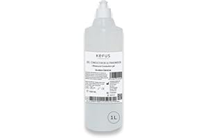 KEFUS Gel conducteur 1000 ml. Pour ultrasons et radiofréquence faciale et corporelle, idéal pour l’épilation laser, les appareils à lumière pulsée, l’écoute du rythme cardiaque fœtal et l’épilation IPL