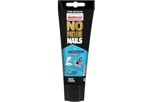UniBond No More Nails Waterproof White High Strength Grab Adhesive, Weatherproof Mounting Glue Bonds on Damp Surfaces for Mirrors, Wood, Metal, Ceramic & Concrete, Indoor & Outdoor Use, 206 ml Tube