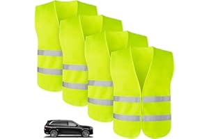 Kaempe 2 Pezzi Giubbotto Catarifrangente Auto, Taglia Unica Gilet Alta visibilità per Adulto Uomo Donna (2)