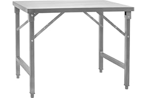 ‎MAHLZEIT Mahlzeit Edelstahltisch 100 x 70 x 80 cm | Klappbar | Arbeitstisch, Küchentisch, Edelstahl Zubereitungstisch | Gastronomietisch klappbar, Klapptisch, Serviertisch | Tisch für Küche und Gastronomie