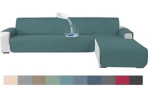 Ystyle Copridivano 3 Posti con Penisola, Copridivano Angolare, Copri Divano Angolare con Penisola A Sinistra Destra, Copridivano Chaise Longue, Copridivano L (255cm, Blu Chiaro)