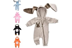 Baby Sweets Baby Tier Strampler Overall mit Füßen & Kapuze für Mädchen und Junegen 0-12 Monate