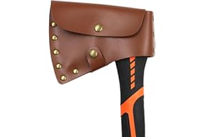 Niktule Custodia in Pelle per Ascia, Fondina in Pelle Pieno Fiore Fatta a Mano, Guaina Protettiva Accessorio Durevole per Mantenere l'ascia affilata e Accessori da Campeggio protetti