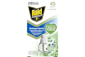 Raid Essentials Recharge Liquide Repulsif Moustiques Senteur Herbal 45 Nuits 32Ml